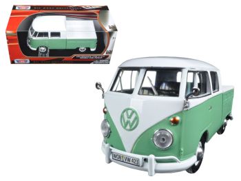 MMX79343VERT - VOLKSWAGEN Type 2 T1 pick-up met dubbele cabine witgroen