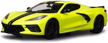 MST31527 - 2020 CHEVROLET Corvette Stingray Coupe Z51 Geel met zwarte strepen