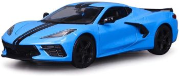 MST31527B - 2020 CHEVROLET Corvette Stingray coupe Z51 blauw met zwarte strepen