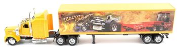 NEW15333 - KENWORTH W900 geel met semi 2 assige Tractor Pull
