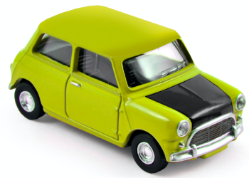 NOREV310516 - MINI COOPER S 1963 citroengeel zwarte motorkap