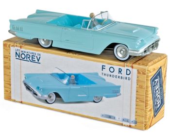 NOREVCL2712 - FORD Thunderbird Aquamarine 1960 cabriolet blauw met chauffeur