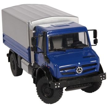 NZG9111/20 - MERCEDES BENZ UNIMOG U5000 blauwe platte bakdrager