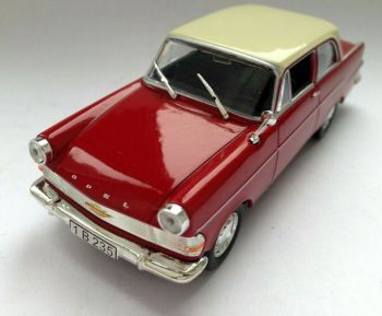 MAGLCOREKORDP2 - OPEL Rekord P2 2 2-deurs sedan 1961 rood wit dak verkocht in blister