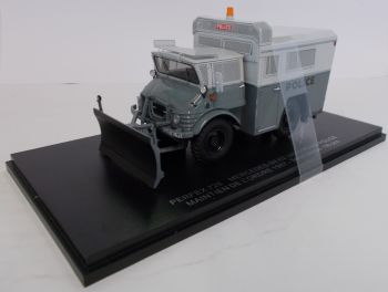 PER728 - MERCEDES BENZ Unimog U 406 1987 Franse nationale politie grijs wetshandhavingsvoertuig beperkt tot 150 eenheden