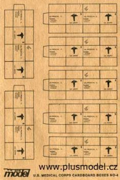 PLS012 - miniatuur kartonnen dozen van het Amerikaanse leger om in elkaar te zetten voor diorama afmetingen van een kartonnen doos 1;9 x 1;9 x 1 cm