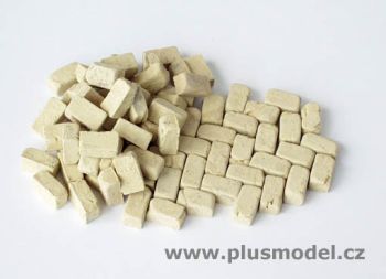 PLS137 - Miniatuur kasseien voor beige rechthoek diorama