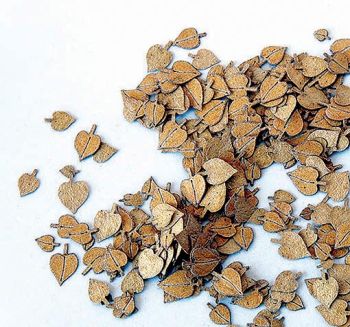 PLS227 - 4 mm miniatuur gele lindeblaadjes voor diorama