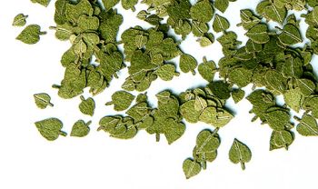 PLS254 - 4 mm miniatuur groene lindebladeren voor diorama