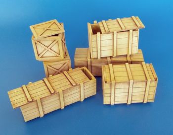PLS453 - 6 miniatuurkratten van verschillende afmetingen om in elkaar te zetten en te schilderen