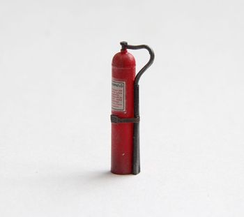 PLSEL004 - 3 miniatuur brandblussers van 3cm om te schilderen voor diorama met meegeleverde stickers