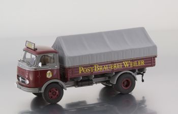 PRX12155 - MERCEDES BENZ LP911 4x2 dekzeilbak Post Brauerei gelimiteerd tot 1000 exemplaren