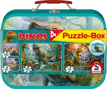 SCM56495 - 2 legpuzzels van 60 stukjes en 2 legpuzzels van 100 stukjes - DINOSAURES