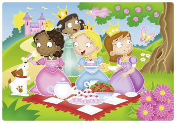 RAV056125 - Puzzel - 12 stukjes - De prinses en haar vriendjes - 19 x 19 cm