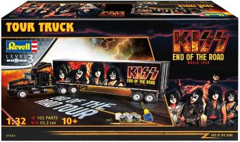 REV07644 - KENWORTH 6x4 en KISS End Of The Road World van trailer tour schaalmodel om in elkaar te zetten en te schilderen