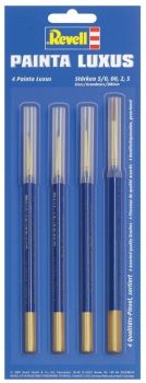 REV39629 - 4 premium marterhaarborstels maten 5/0; 00; 2; 5