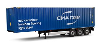 SOL2400507 - 3-assige containertrailer en CMA CGM container