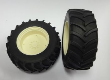 ART04272B - 2x Tractor achterwiel wit 61mm