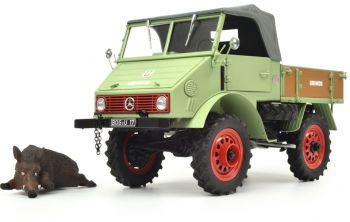 SCH147 - MERCEDES BENZ UNIMOG U401 laadbak met 1 beer