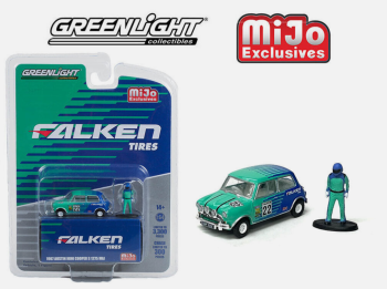 GREEN51454 - AUSTIN Mini cooper S 1275 uit 1967 #22 - Falken banden - inclusief beeldje