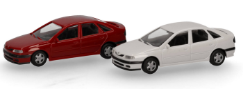 HER014113 - RENAULT Laguna rood en wit - 2 delen om te assembleren