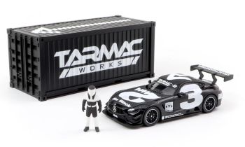 T64-008-4A3W - MERCEDES AMG GT3 #3 2018 met container en beeldje Noir en Blanc