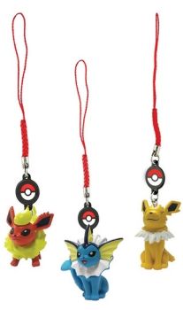 T19512N-03 - Pak van 3 POKEMON-sleutelhangers - PYROLI; VOLTALI en AQUALI