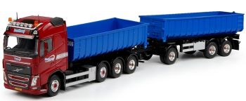 TEK69508 - VOLVO FH04 Globetrotter 8x4 kipper en transportaanhanger BAS KOOY