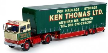 TEK71084 - VOLVO F88 4x2 en Ken Thomas LTD 2 assige schuifzeil lage aanhanger