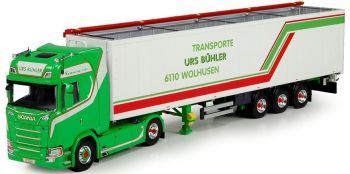 TEK71310 - SCANIA S730 4x2 met semi Cargo Floor 3 assen open zeiltransport Urs Buhler