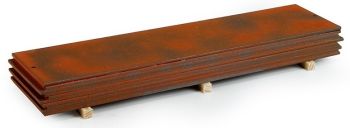 TEK74529 - Laadplaat met roestkleurige patina afmetingen 12 x 3 x 1 cm