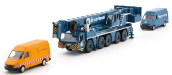 TON20-1024 - Kraan LIEBHERR 1250-5.1 SARENS 5 assen met 2 voertuigen Schaal: 1/87