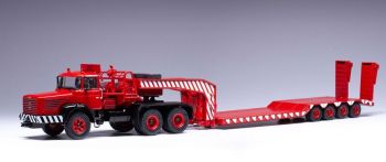 IXOTTR033.23 - BERLIET TB 015 M3 6x4 1960 met machinewagen 4 assen rood