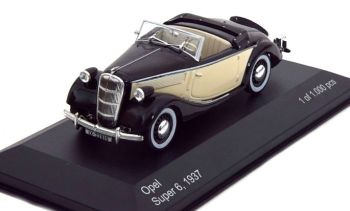 WBX104 - OPEL Super 6 1937 cabriolet zwart beige deuren