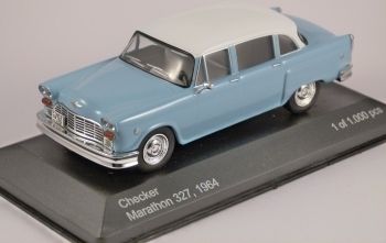 WBX202 - CHECKER Marathon 327 1964 blauwe lucht wit dak