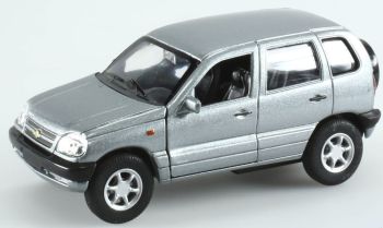 WEL11360 - CHEVROLET Niva 4x4 grijs pull-back speelgoed