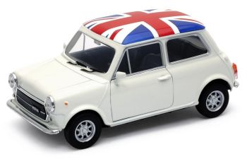 WEL22496UK-W - MINI COOPER 1300 wit met Engelse vlag op het dak