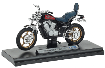 WELH19660PWH - Motorfiets HONDA Steed 600 zwart blauw zadel