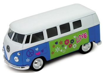 WEL701229BBL - VOLKSWAGEN minibus wit blauw 1962 love
