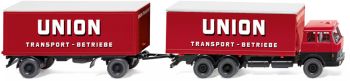 WIK045701 - HANOMAG Henschel 6x4 bakwagen met bakwagen Union bak 2-assige aanhanger