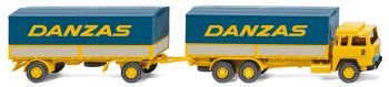 WIK047501 - MAGIRUS 235D 6x4 dekzeildrager met open laadbak 2-assige dekzeilaanhanger Danzas
