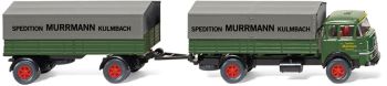 WIK048601 - KRUPP 806 Pausbacke 4x2 dieplader met laadbak 2-assige aanhanger Spedition Murrmann