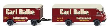 WIK054002 - MERCEDES Ackerman 4x2 busje met Carl Balke 2-assige aanhanger