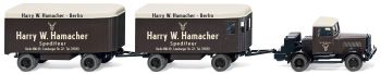 WIK085101 - HANOMAG ST100m 4x2 met twee HARRY W.HAMACHER aanhangers
